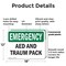 Signmission AED And Trauma Pack, 18 in W x Rectangle, Plastic OS-2PACK-EM-P-1218-L-10287 - alternate 2